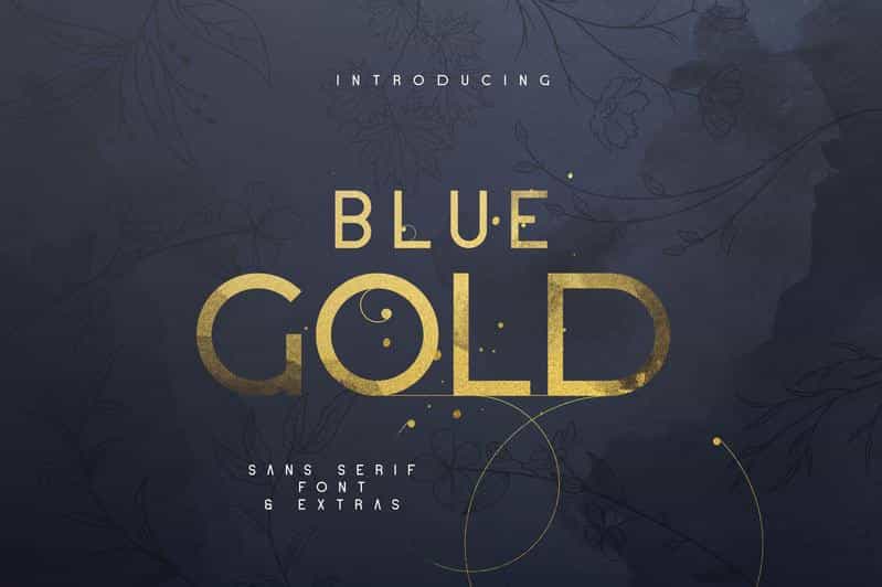 Blue Gold Sans Serif Font Image 1