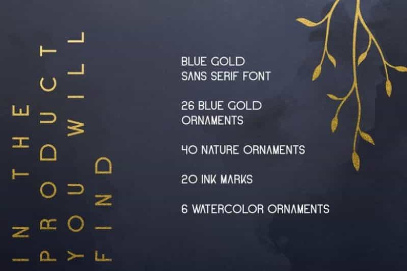 Blue Gold Sans Serif Font Image 3