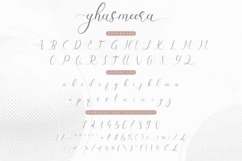 Yhasmeera Calligraphy Font Image 3