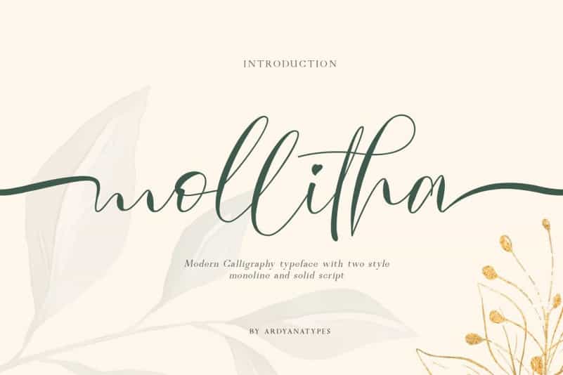 Mollitha Modern Calligraphy Font Image 1