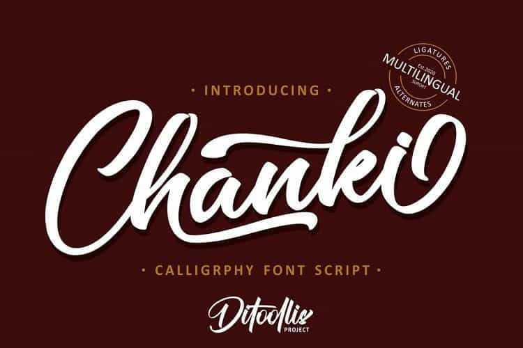 Chanki Calligraphy Script Font Image 1
