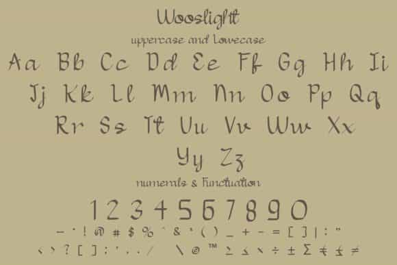 Wooslight Calligraphy Font Image 3