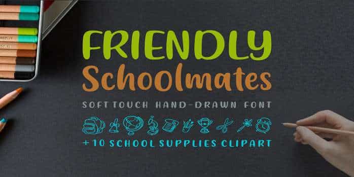 Friendly Schoolmates Font Image 1