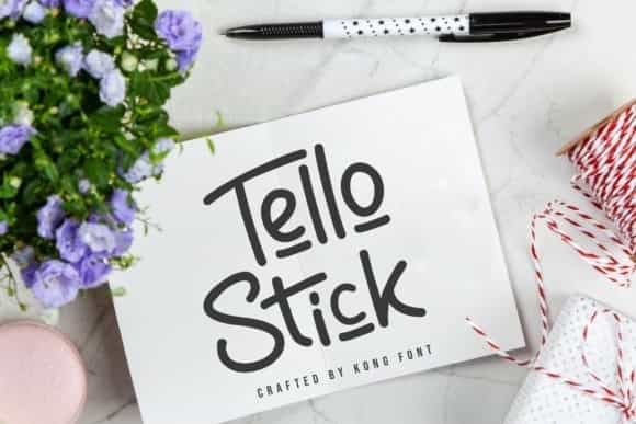 Tello Stick Monoline Script Font Image 1