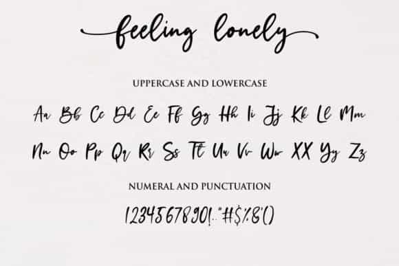 Feeling Lonely Script Font Image 3