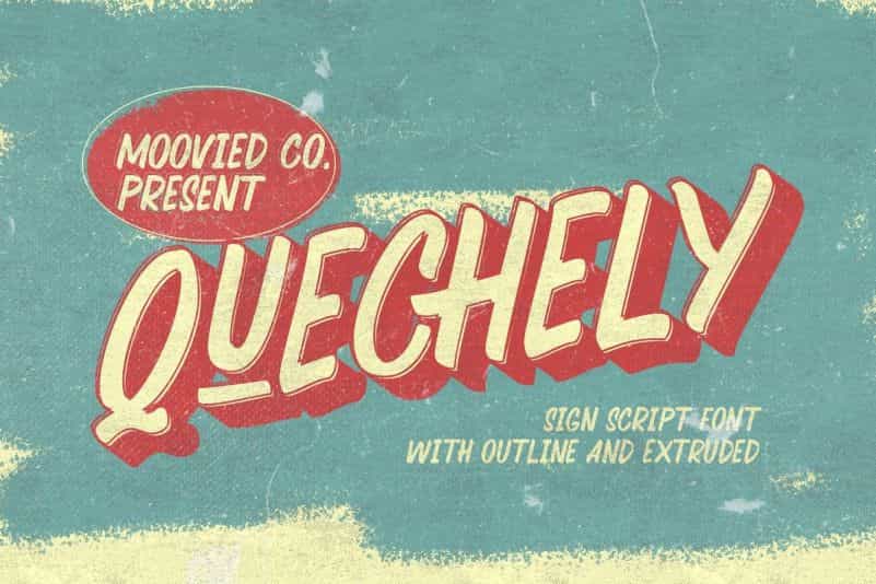 Quechely Sign Retro Layered Font Image 1