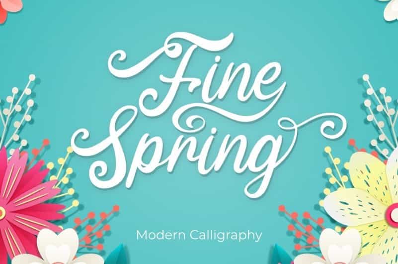 Fine Spring Calligraphy Font Image 1