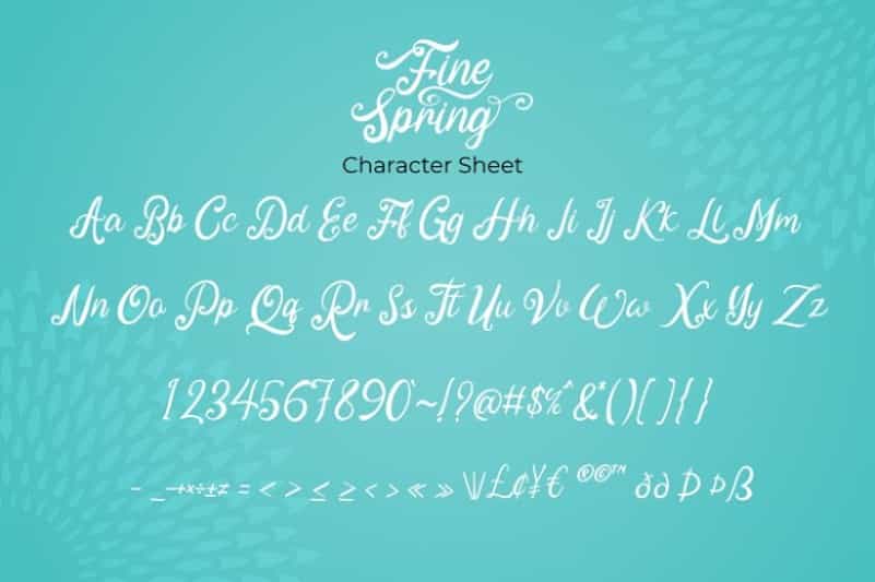 Fine Spring Calligraphy Font Image 2