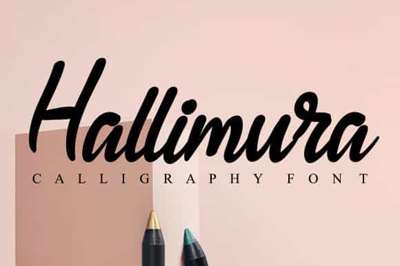 Hallimura Calligraphy Script Font Image 1