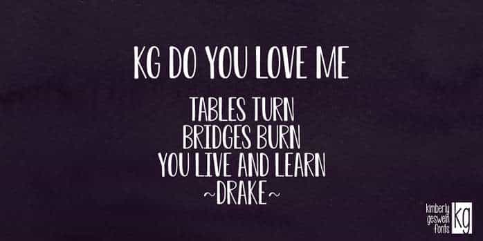 KG Do You Love Me Font Image 1