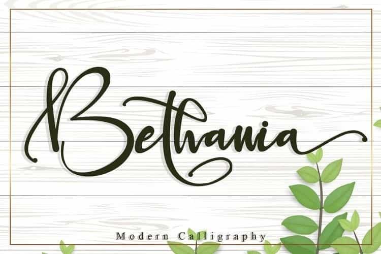 Bethania Modern Calligraphy Font Image 1