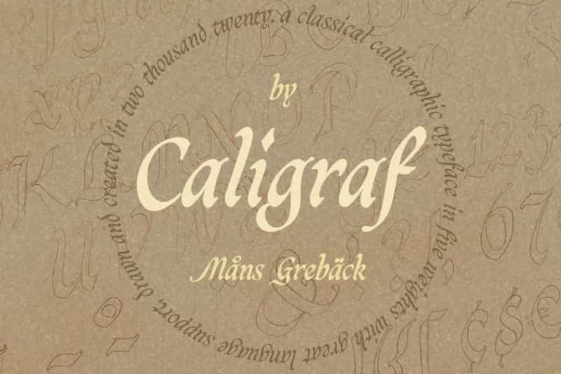 Caligraf Classical Calligraphy Script Font Image 1
