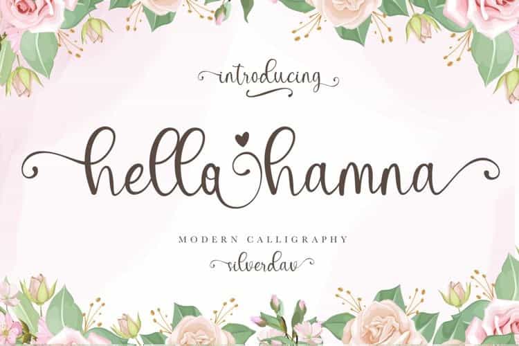 Hello Hamna Calligraphy Font Image 1