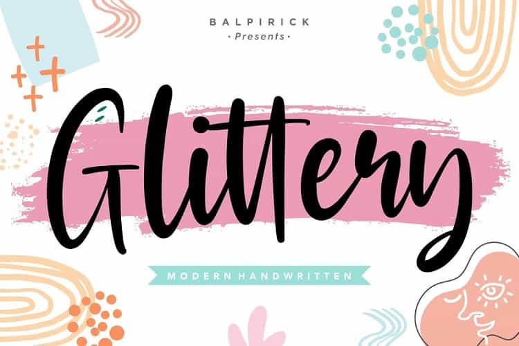 Glittery Modern Handwritten Font Image 1