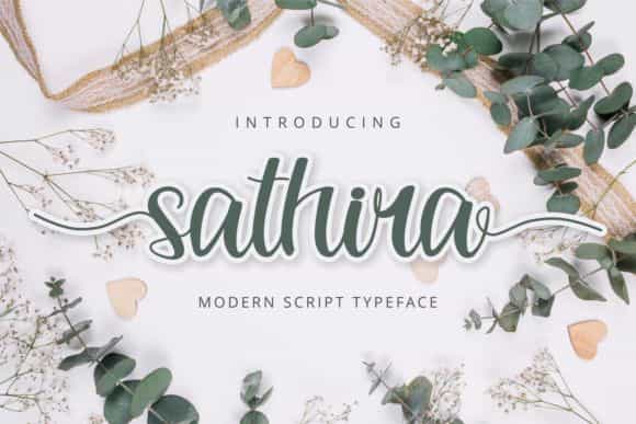 Sathira Calligraphy Script Font Image 1