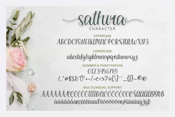 Sathira Calligraphy Script Font Image 3