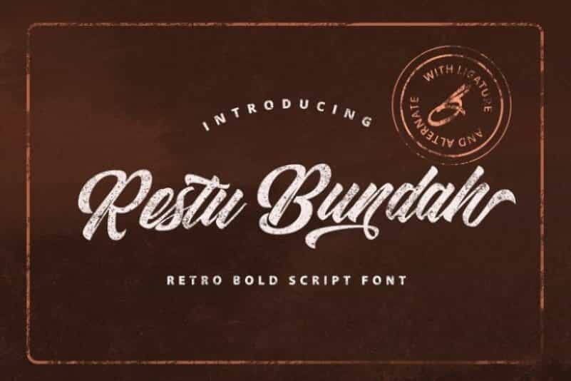 Restu Bundah Retro Script Font Image 1