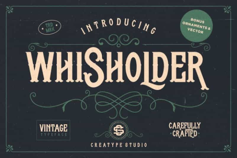 Whisholder Vintage Retro Font Image 1