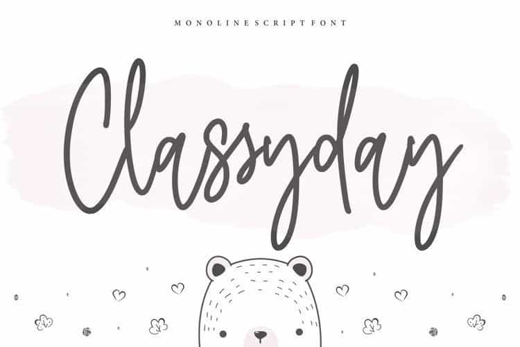 Classyday Monoline Script Font Image 1