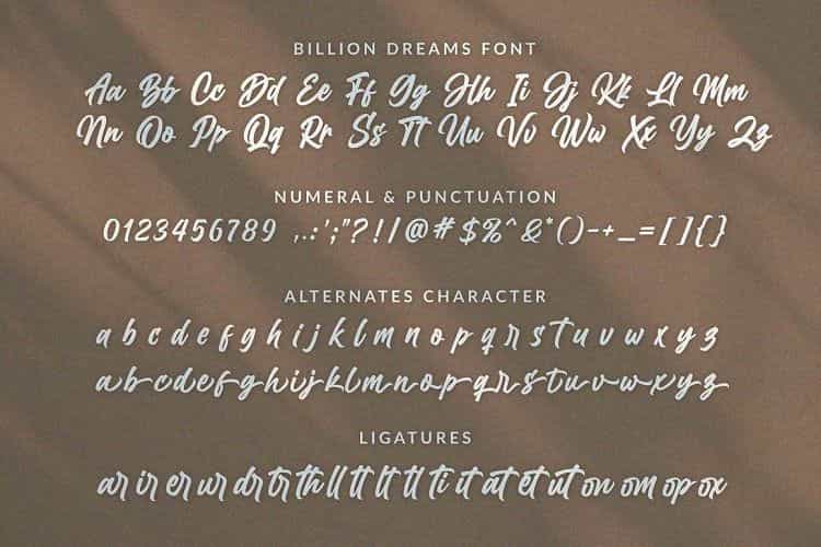 Billion Dreams Script Font Image 3