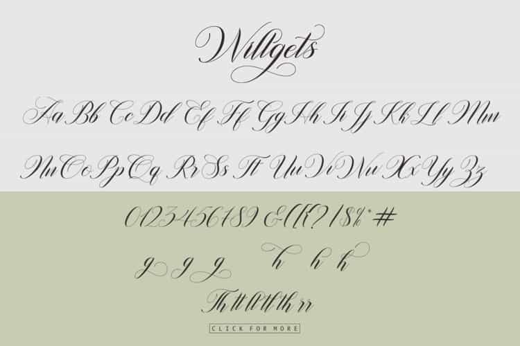 Willgets Elegant Calligraphy Font Image 3
