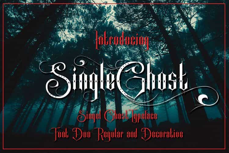 Single Ghost Tattoo Font Image 1