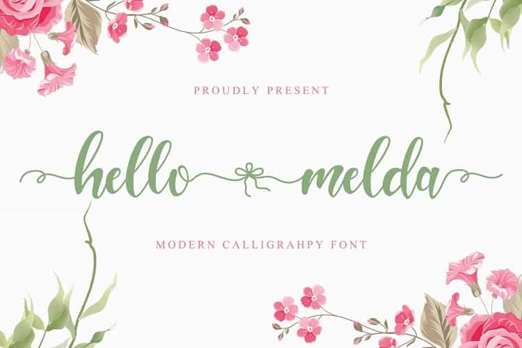 Hello Melda Modern Calligraphy Font Image 1