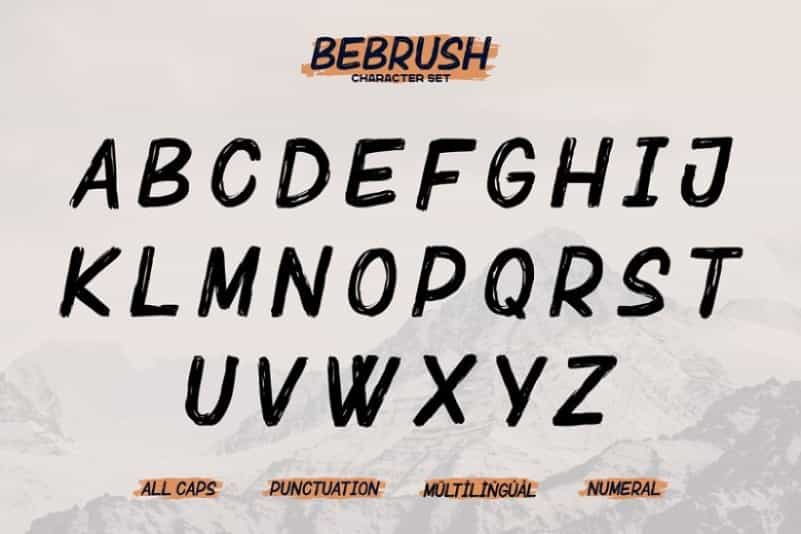 Bebrush Handbrush Font Image 3