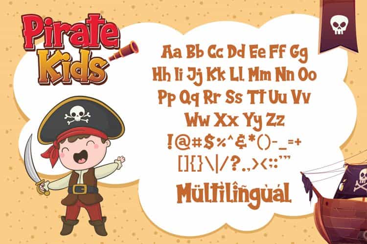 Pirate Kids Cartoon Font Image 3