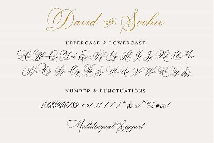 David And Sovhie Calligraphy Font Image 3
