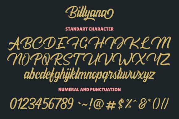 Billyana Bold Script Font Image 3