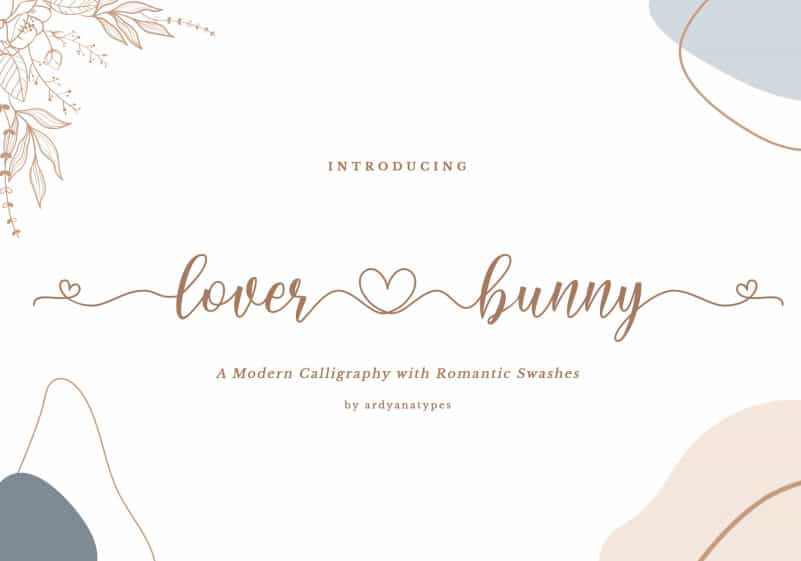Lover Bunny Calligraphy Font Image 1
