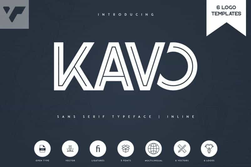 Kavo Inline Bold Display Font Image 1