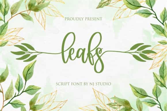 Leafs Calligraphy Script Font Image 1