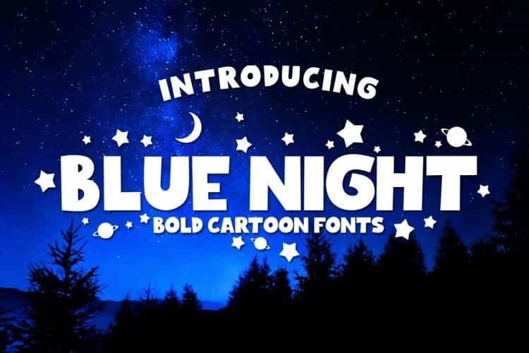 Blue Night Bold Cartoon Font Image 1