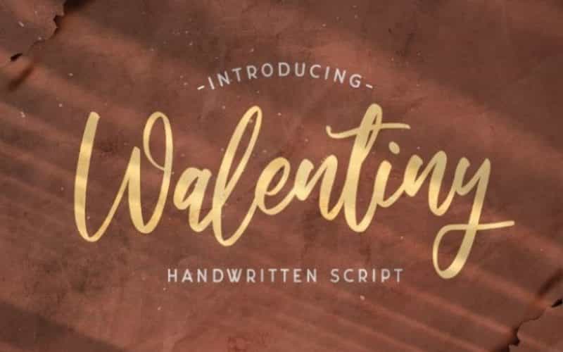 Walentiny Handwritten Script Font Image 1