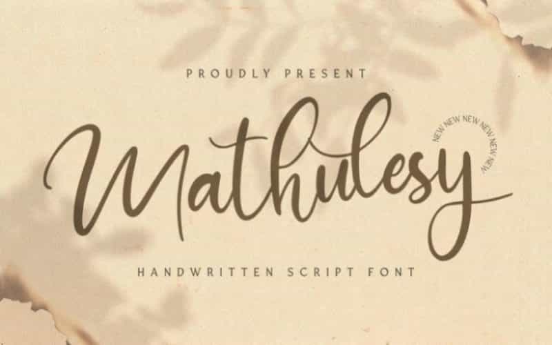 Mathulesy Handwritten Script Font Image 1