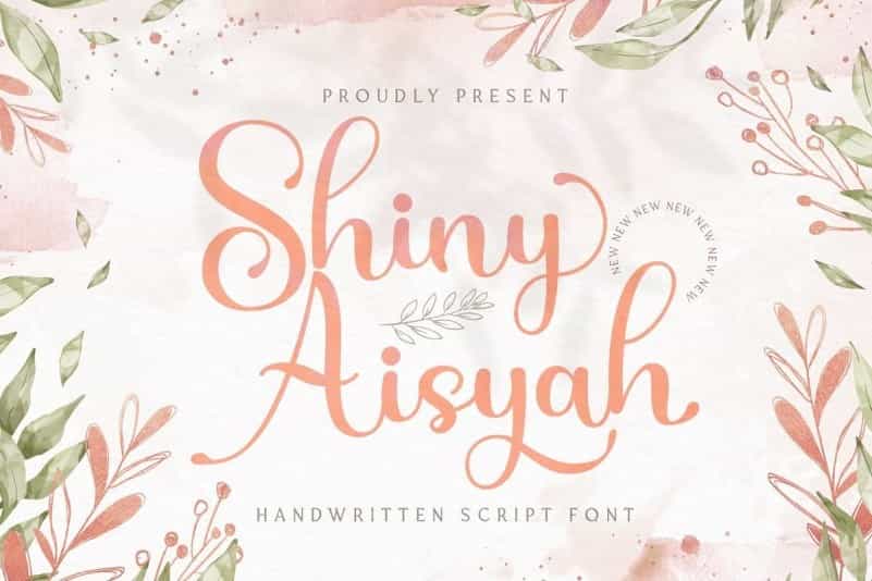 Shiny Aisyah Calligraphy Script Font Image 1