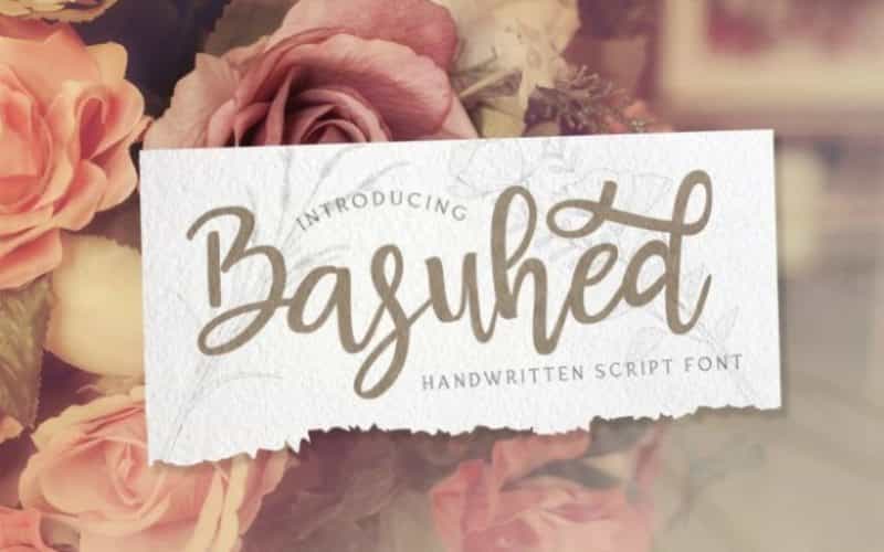 Basuhed Calligraphy Script Font Image 1