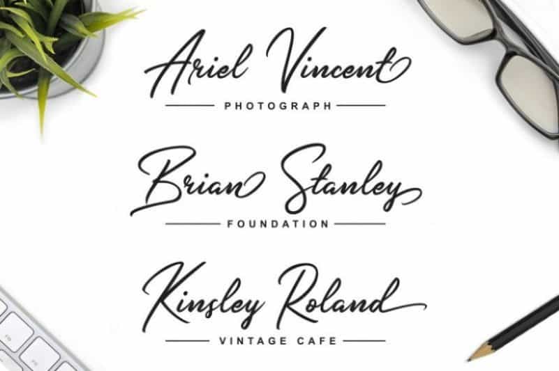 Slender Signature Script Font Image 2