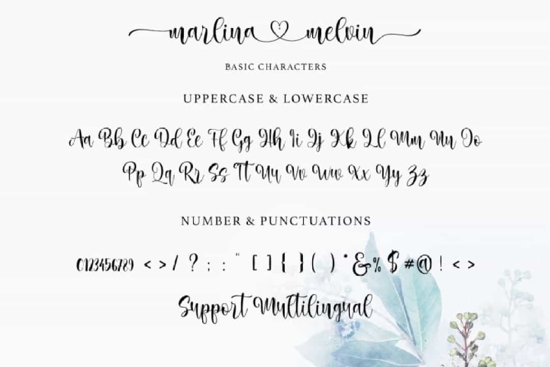 Marlina Melvin Font Image 3