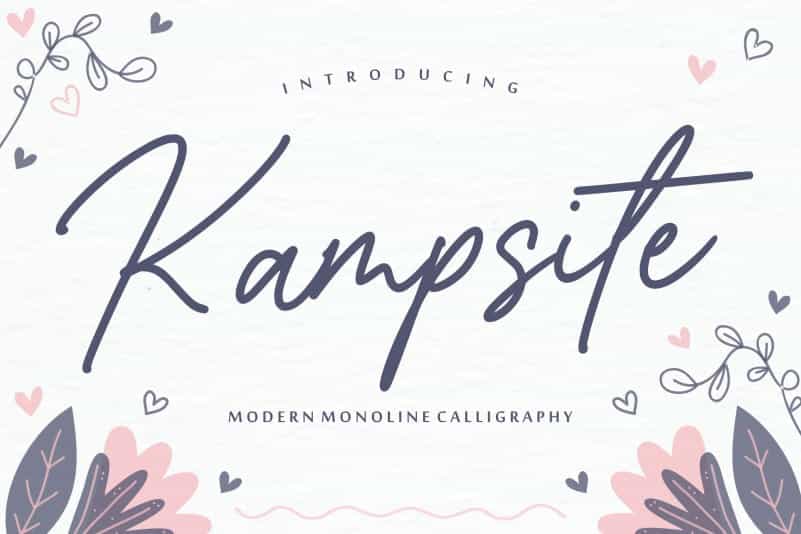 Kampsite Monoline Script Font Image 1