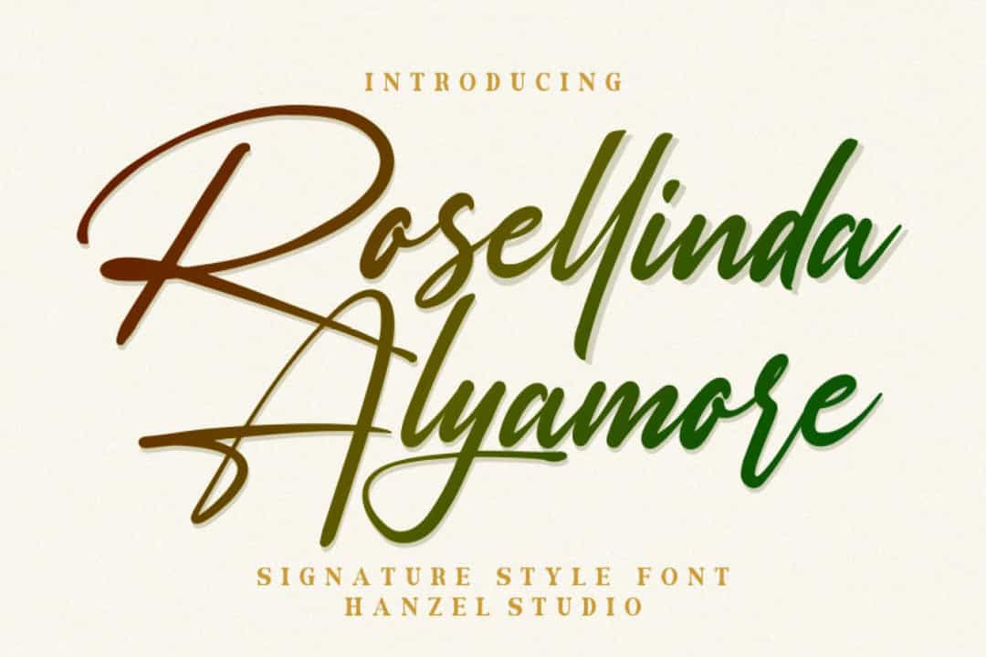 Rosellinda Alyamore Signature Font Image 1