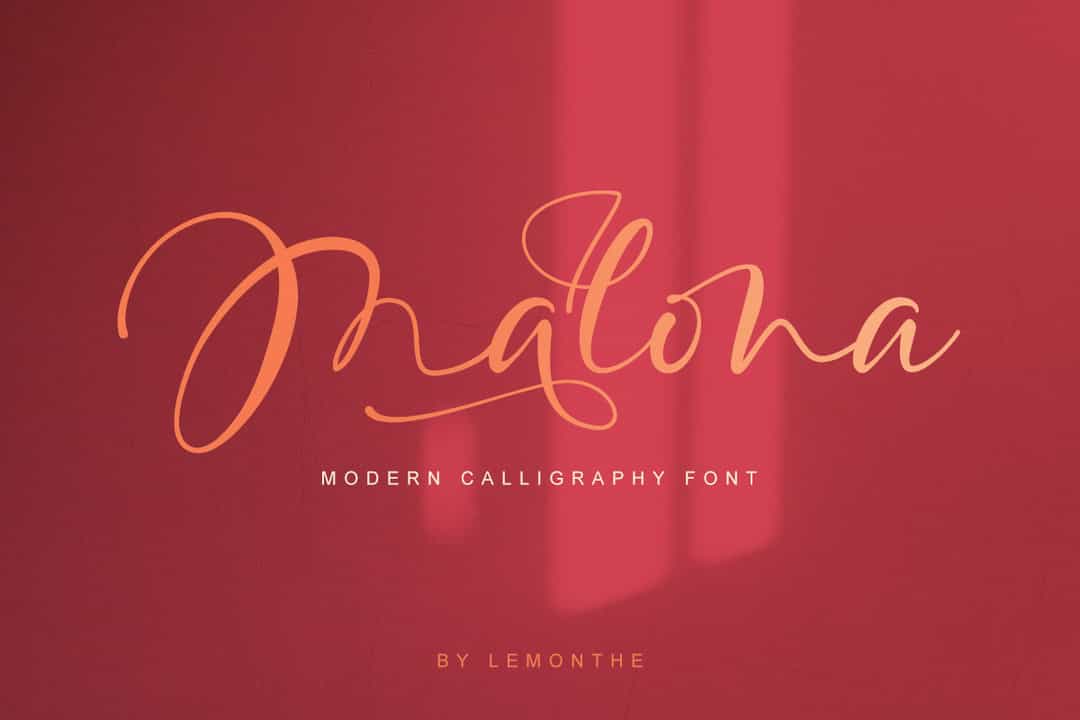Malona Calligraphy Script Font Image 1