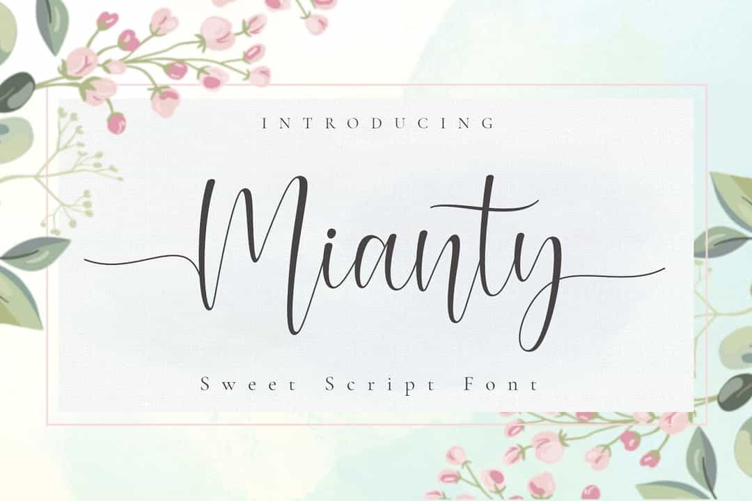 Mianty Calligraphy Script Font Image 1