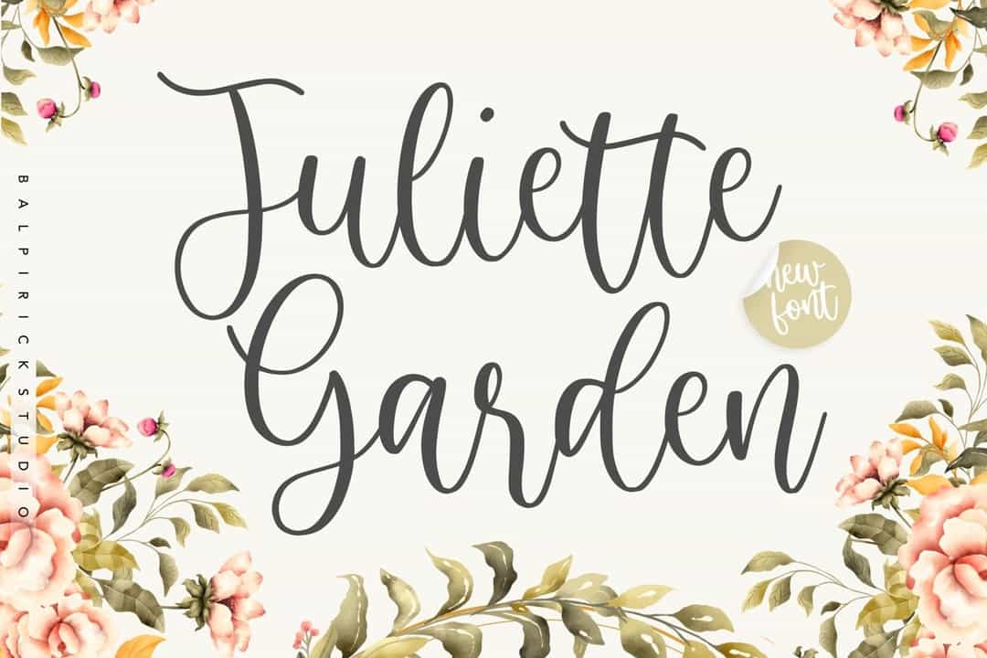 Juliette Garden Calligraphy Script Font Image 1