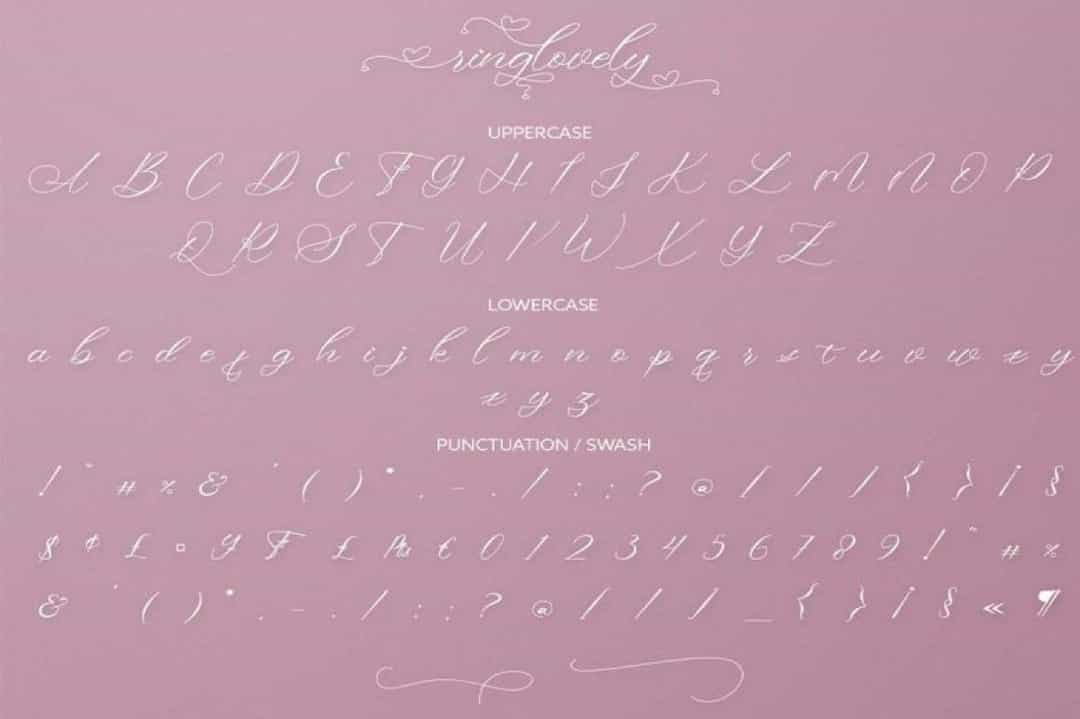 Ringlovely Calligraphy Script Font Image 3