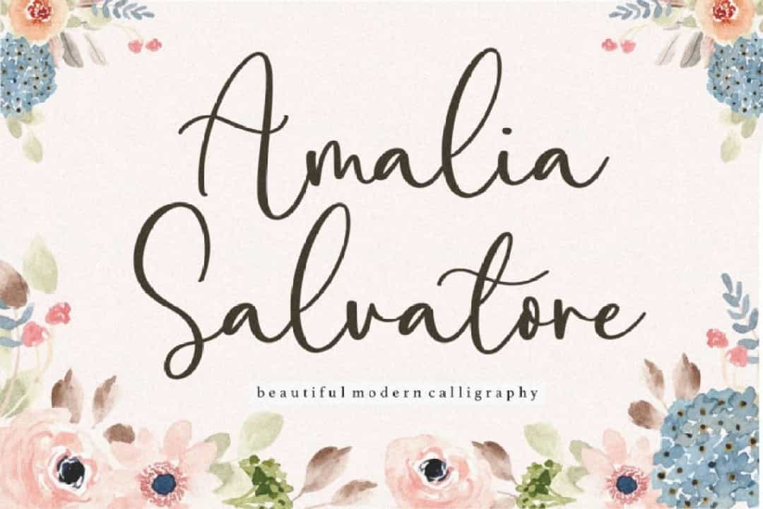 Amalia Salvatore Calligraphy Script Font Image 1