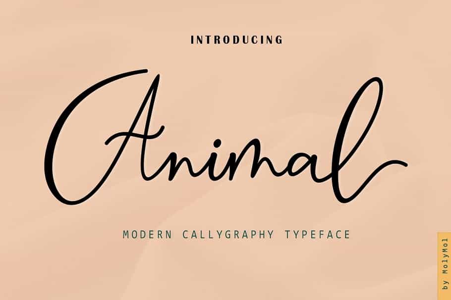 Animal Modern Calligraphy Script Font Image 1