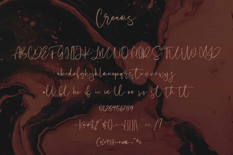 Creams Handwritten Script Font Image 3